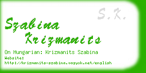 szabina krizmanits business card